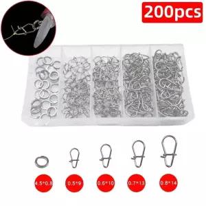 낚시대수리 200 루어 핀 세트 조롱박 편평한 이중 원형 낚시 장비 커넥터