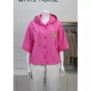 [셀러허브 1]화이트호스 세이브존02 하트나염후드 블라우스 A252224 (49379135)