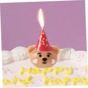 [RIZPICK]케이크초 해피니스고깔곰생일초4개입기념일케이크장식초