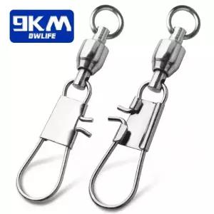 핀도래 20~100개 스냅 낚시 회전 볼 베어링 인터록 핀 스틸 미끼 커넥터