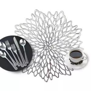 다알리아 식탁 테이블 보호 매트 받침 깔개 은색 책상 깔판 바닥 패드 바닥 깔판 깔개