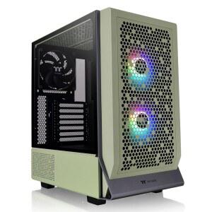 Thermaltake Ceres 300 Matcha Green Mid Tower E-ATX 컴퓨터 케이스, 강화 유리 측면 패널, CT140 ARGB 팬 2개 사전 설치, 회전 PCIe 슬롯, CA-1Y2-00MWN-00, 3년 보증