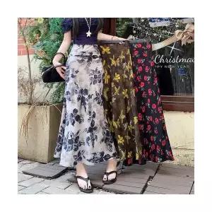 여성 러블리 스커트 플리츠 쉬폰 여름용 옆트임 슬림핏 머메이드 다올2