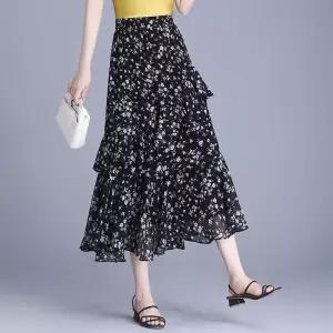 여성 러블리 스커트 플리츠 쉬폰 머메이드 여름 얇은 슬림핏 힙업 다올2