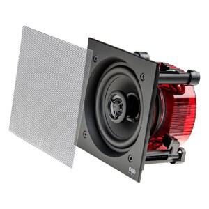 OSD 블랙 R43 천장형 4인치 스피커, 사각 그릴, 소형 조리개, 100W 풀레인지 양방향(싱글)