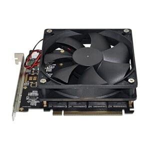 NFHK 4X NVME M.2 AHCI에서 PCI-E Express 3.0 Gen3 X16 레이드 카드, 팬 VROC 레이드0 하이퍼 어댑터 포함