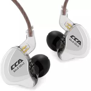 이어 모니터 헤드폰 10 하이브리드 드라이버 유선 이어버드 4BA 1DD HiFi IEM 이어폰 스테레오 소음 차단