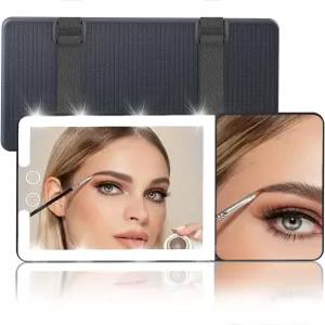 자동차 선바이저 배니티 미러 라이트 포함 6인치 20배 확대경 3가지 모드가 있는 충전식 메이크업 디밍