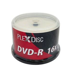 PlexDisc TY 시리즈 DVD-R 16X 4.7GB 화이트 잉크젯 허브 인쇄 가능한 빈 디스크 u2013 50팩 케이크 박스(FFP), 데이터, 비디오 및 오디오용 쓰기 및 기록 가능 미디어