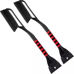 더 넓은 얼음 스크레이퍼가 있는 FOVAL 27인치 스노우 브러시(폭 4.73인치) 2팩 자동차 트럭 SUV