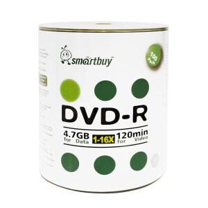 스마트 바이 100 팩 DVD-R 4.7GB 16x 로고 공백 데이터 비디오 영화 녹화 가능 디스크, 100 디스크 100pk
