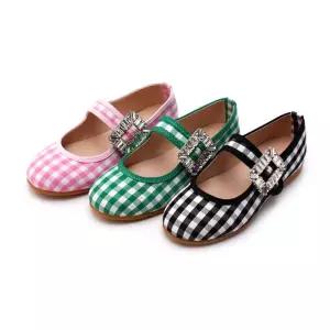 [바나나팜스][바나나팜스]주니어 여아플렛슈즈 p에비앙 체크 구두-220mm(pt)