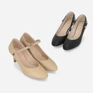 엘칸토 HC09 여성 쿠션UP 보석끈장식 펌프스화 (블랙/베이지) LCWD26U613-5