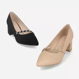 엘칸토 HC09 여성 발등 보석장식  펌프스화 (블랙/핑크) LCWD27U613-5