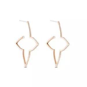 고급 클로버 별 도금 주얼리 보석 귀걸이 잎 단추