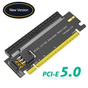 고속 PCI 익스프레스 5.0 X16 to 슬롯 180도 컨버터 어댑터 라이저 카드 ATX 6핀 전원 커넥터 포함 데스크