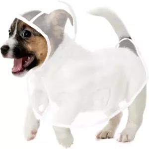 작은 강아지를 위한 비옷 투명 애완동물 방수 망토 후드 재킷 사이즈 X-소형