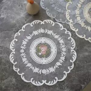 (힘찬)055 원형 플라워 협탁 레이스 30cm (3color)장식 소품 탁레이스 테이블러너 이케아탁보 테이블보 탁