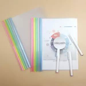 (힘찬)투명파일폴더 10p 대용량 쫄대 홀더 1cm서류 바인더 정리 보관 서류철 파이프