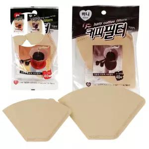 B하니 연한 커피색 여과지 거름종이 필터 2종