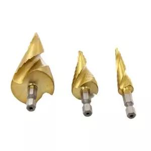 [RIZPICK]스텝드릴비트 스텝드릴 홀쏘 홀커터 코발트길이 홀확관 3PCS 1SET