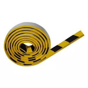 충돌방지 스펀지 스티커 검은색 접착식 가장자리 경고 롤 5m 롤 블랙 앤 옐로우 12x60mm