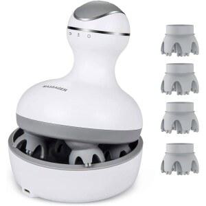 4개의 교체 반죽 있는 노드가 두피 마사지기 LATME 마사지 휴대용 조직 헤드가 헤드