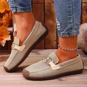 여친 플랫 슈즈 단화 컴포트 빅사이즈 로퍼 메탈릭 버클 admr5