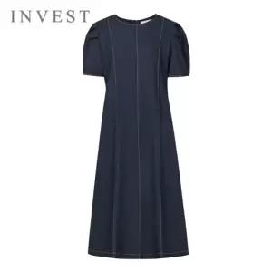 [인베스트] 스티치라인퍼프소매롱원피스_INI6M1OP3801