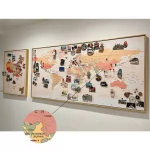 세계지도타공판마그넷 고화질 160x80 세계지도자석판