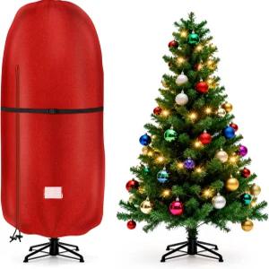 카말 크리스마스 트리 커버 최대 6피트 - 가방 보관 방수 방진 찢어짐 방지 및 홀리데이 빨간색