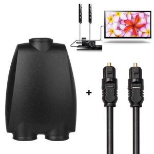 디지털 SPDIF 광학 오디오 분배기 2 웨이 Toslink 어댑터 입력 1 출력 광 케이블 허브 CD DVD 용