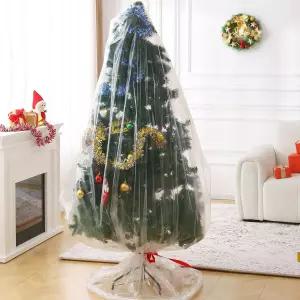 크리스마스 트리 폐기 가방 9x6피트 헤비 듀티 플라스틱 제거 실제 또는 인공 업라이트용 대형 보관 커버