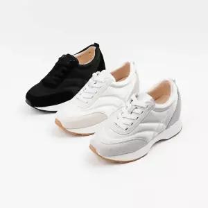 신난다슈 여성 키높이 스니커즈 운동화 7cm 밴딩 발편한 통굽 소가죽 스웨이드 MRO257260