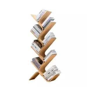 우드 원목 북타워 거실 잡지꽂이 인테리어 수납 적인 카페 공간 전시 책장