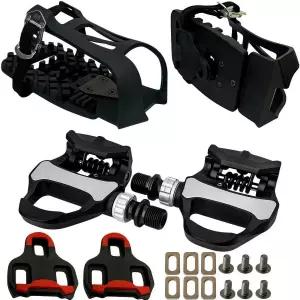 YBEKI 3-in-1 실내 사이클링 페달 - 토 클립 및 클리츠와 호환되는 룩 델타 펠로톤 슈윈 써니 스핀