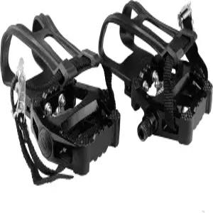 토 클립 스트랩이 있는 SPD 자전거 페달 시마노 9/16인치와 호환되는 Peloton/MTB/스핀/실내/운동 교체용