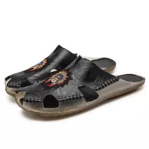 EAMT 여사친 여름 수제화 슬리퍼 가죽 빅사이즈 플랫 YJ2