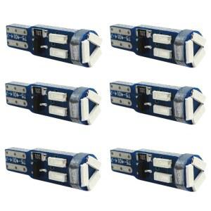 WLJH 6팩 슈퍼 브라이트 블루 T5 LED 37 74 2721 286 전구 4014 칩스트 대시보드 계기판 클러스터 게이지 라이트 베니티 미러 글러브 박스 표시등