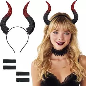 할로윈 코스프레 액세서리 고딕 드레스업 미용사 여성을 위한 파피아러브 데빌 혼 머리띠 헤어 후프