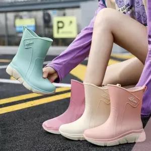 [라일리] Rly WL 장마철 소프트 컬러 레인부츠 미들 패션 미