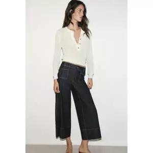 ZARA PANTALON Z1975 큐롯 데님 - 블랙