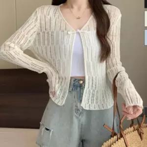 시스루 가디건 레이어드 스타일 패션 아우터