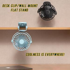 USB 충전식 클립 팬 야외 소형 720 ° 사무실 학생 기숙사 3가지 풍속을 위한 데스크탑