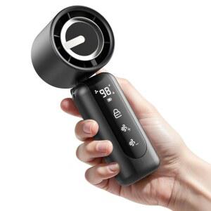 AGEYOU 휴대용 미니 선풍기, 속도 조절 가능(1-100) 터보 개인용 4000mAh 배터리 충전식, AI 디지털 디스플레이, 여성 남성 캠핑 여행용 여름 야외용 선물