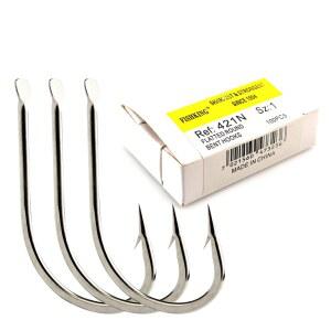 호환 100개/몫 421N 고탄소강 청동 낚시 바늘 1개 -10 철조망 Pesca를 가진 편평한 둥근 잉어 낚시 부속품 지그