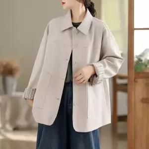 EAMT 여사친 블레이저 코트 칼라 싱글 가죽 YJ1