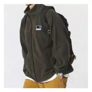 [의류] 하이넥스타일 로고디테일 남성 캐주얼 플리스집업자켓