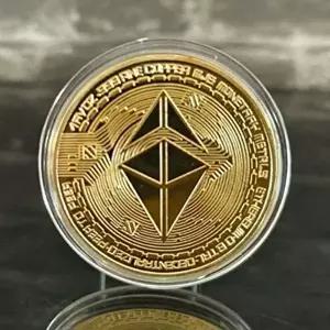 고품질 가상화폐 기념 코인 이더리움 기념 주화 용모형 케이스 수집품 선물용 가상화폐기념코인 WFNSM1V