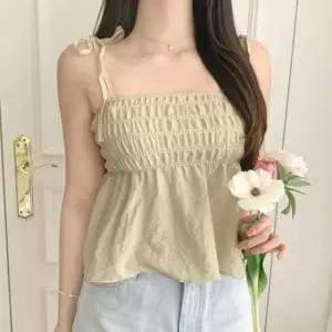 [SBD] 블라우스 휴양지룩 프릴 나시 리본 뷔스티에 플레어